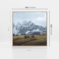 Obraz w ramie 50x50 - Odkryj Ich Urok - góry, skandynawia - rama drewno