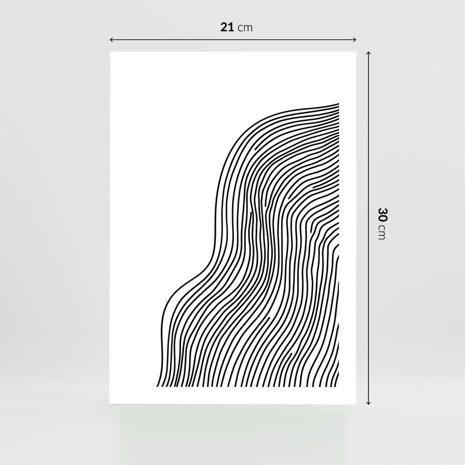 Plakat bez ramy 21x30 - Refrakcje Przestrzeni - mnimalistyczna forma, czarne linie