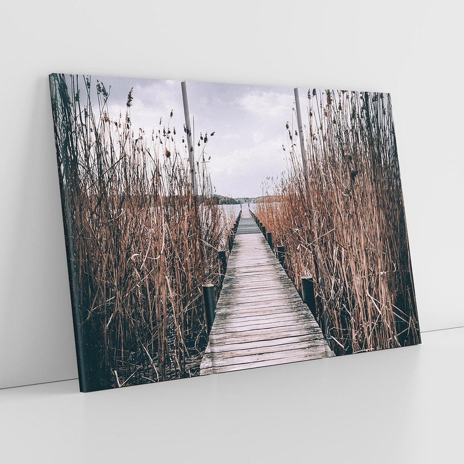 Obraz na płótnie 120x80 - Mglisty krajobraz - pomost, morze