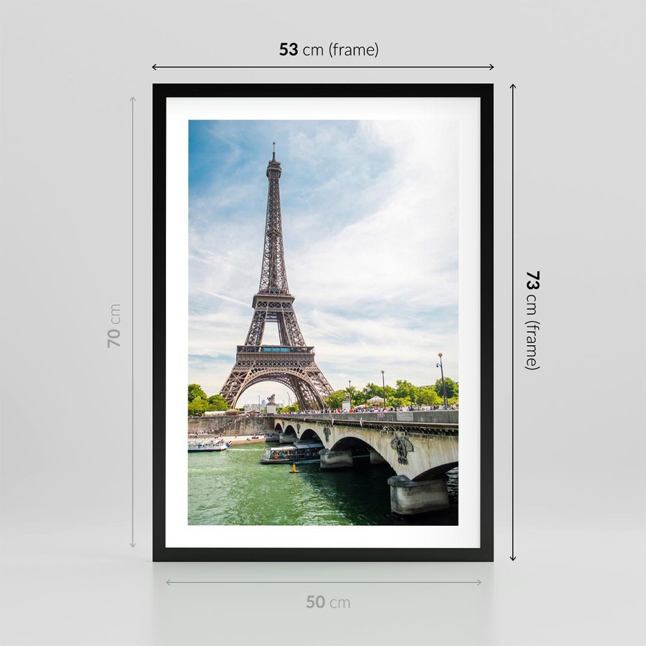 Plakat w ramie 50x70 - Ikona Romantyzmu - Eiffla, Francja - rama czarna