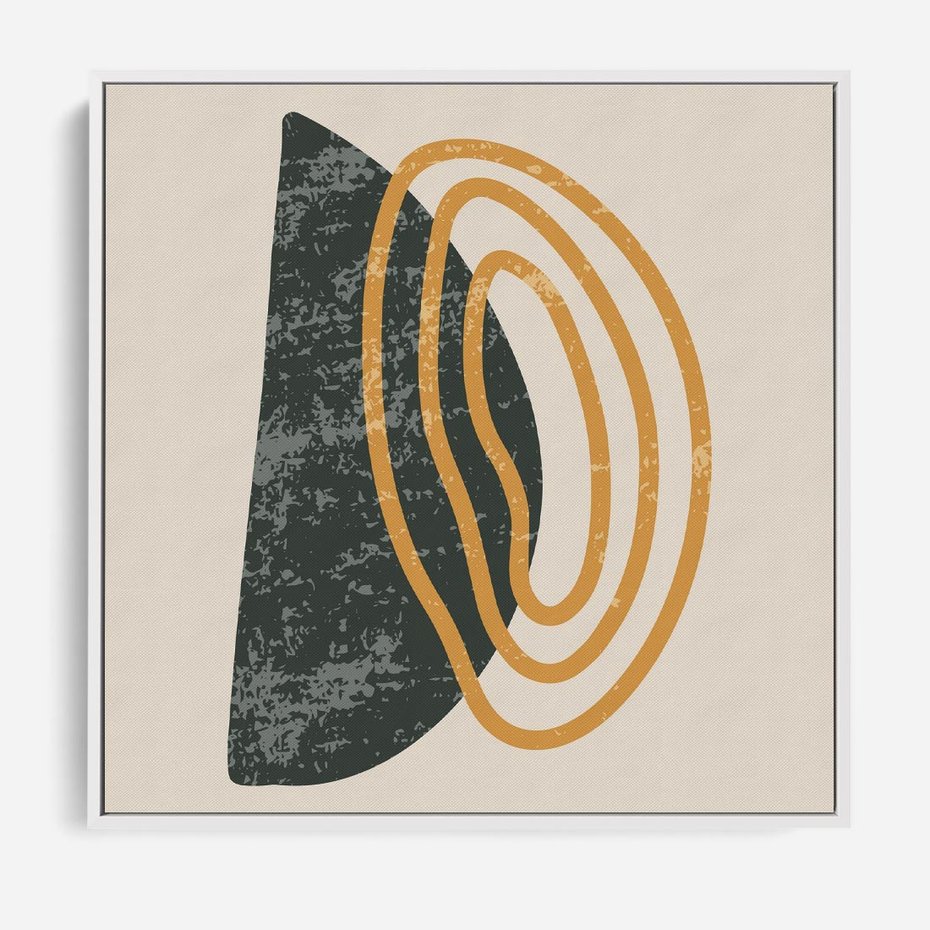 Obraz w ramie 80x80 - Nowoczesne Dialogi Materii - nowoczesny plakat, abstrakcyjne kształty - rama biała