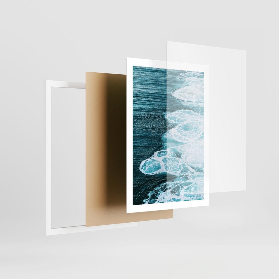 Plakat w ramie 50x70 - Morska potęga - morze, ocean - rama biała