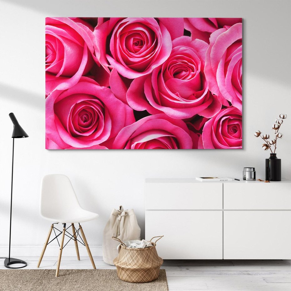 Obraz na płótnie 70x50 - Romantyczne róże w pełnym rozkwicie - róże, kwiaty