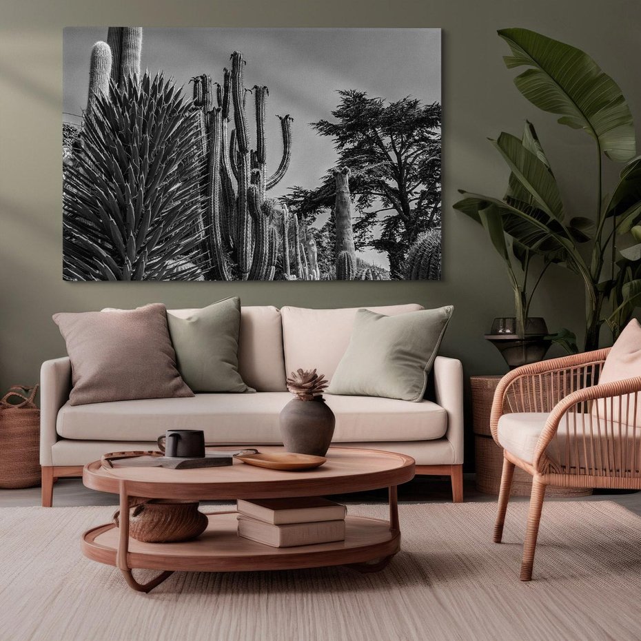 Obraz na płótnie 70x50 - Pustynny Klimat - czarno białe zdjecie, pustynia