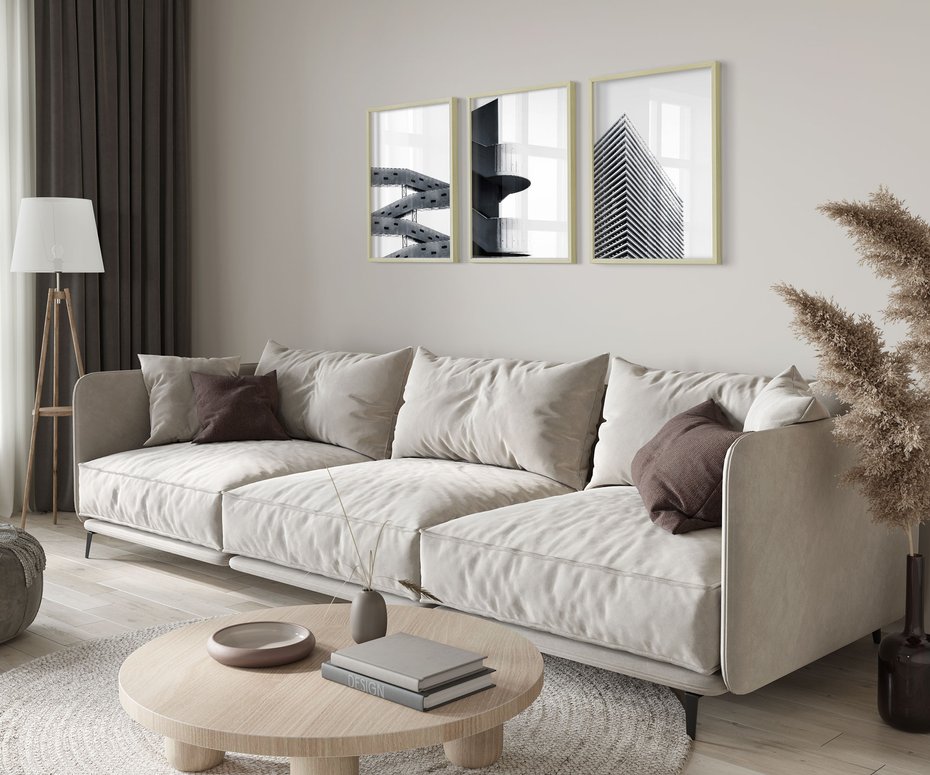 Zestaw obrazy w ramie 30x40 galeria - Nowoczesne, architektura, city - rama drewno