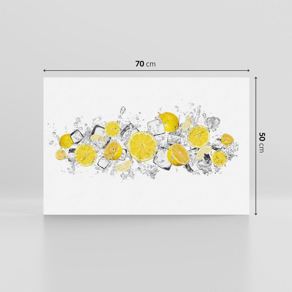 Obraz na płótnie 70x50 - Odkryj świeżość - lód, cytryny