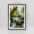 Plakat w ramie 50x70 - Idylliczny strumyk w urokliwym lesie - strumyk, las - rama czarna
