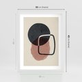 Plakat w ramie 30x40 - Abstrakcyjna Harmonia - abstrakcyjne nieregularne kształty, minimalistyczny plakat - rama biała