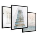 Zestaw obrazy w ramie 50x70 galeria - Turkus, Grecja, schody, okiennice - rama czarna