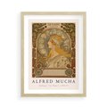 Plakat w ramie 50x70 - Mucha: Reprodukcja i Typografia na Plakacie - reprodukcja, alfons mucha - rama drewno