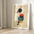 Plakat bez ramy 21x30 - Migocące Impresje Odniesień - abstrakcyjna geometryczna kompozycja, koła linie