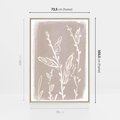 Obraz w ramie 70x100 - Roślinne Przeniknięcia - nowoczesny subtelny plakat, beżowy - rama drewno