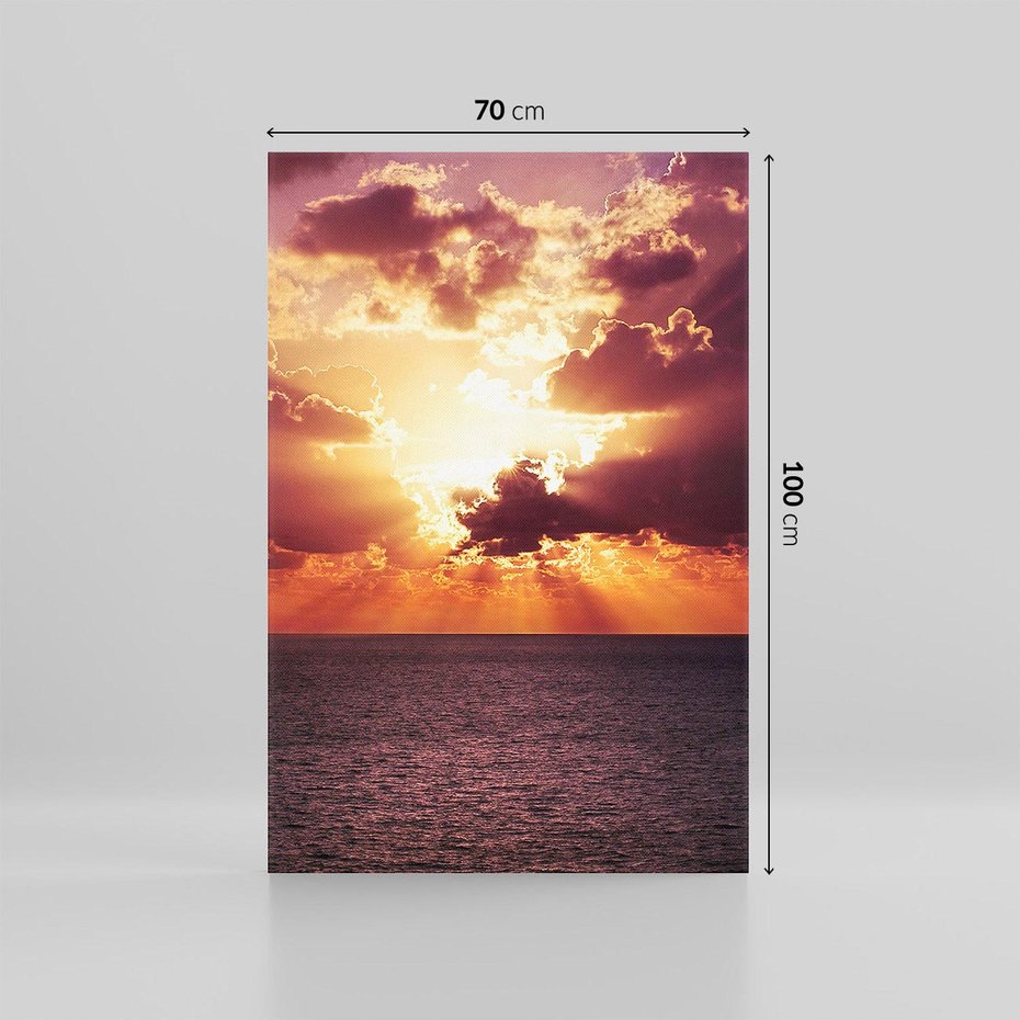 Obraz na płótnie 70x100 - Słońce i chmury nad morzem - słońce, chmury