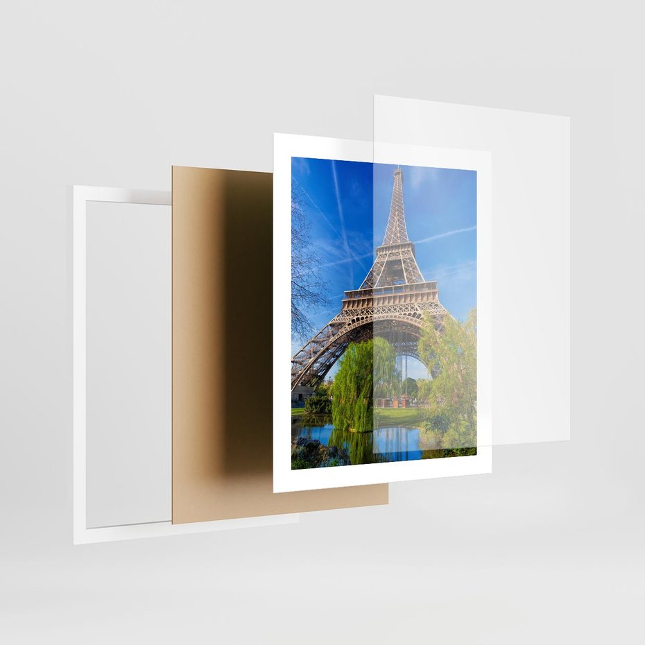 Plakat w ramie 40x50 - Wieża Eiffla w Paryżu - Eiffla, Paryż - rama biała