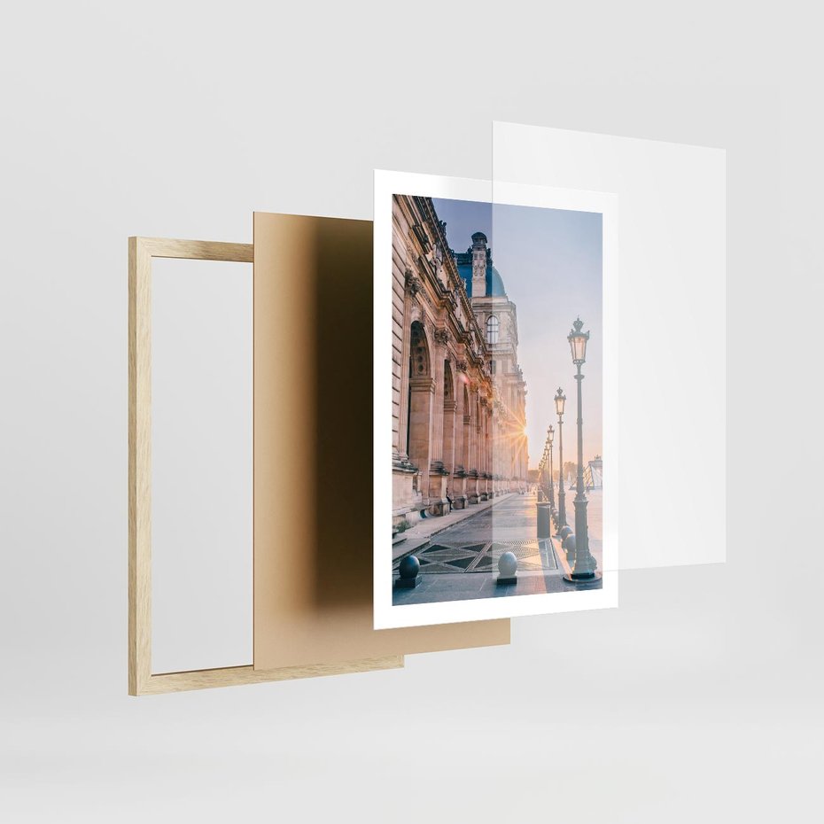 Plakat w ramie 50x70 - Magiczne spacery - uliczka, perspektywa - rama drewno