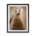 Plakat w ramie 50x70 - Schody Wymiarów - schody, tunel - rama czarna