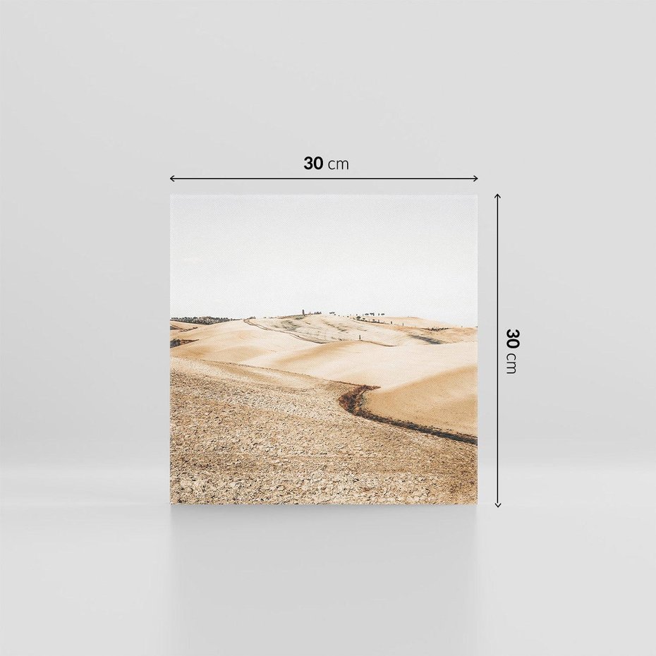 Obraz na płótnie 30x30 - Refleksyjny taniec myśli - pustynny krajobraz, odcienie sepii