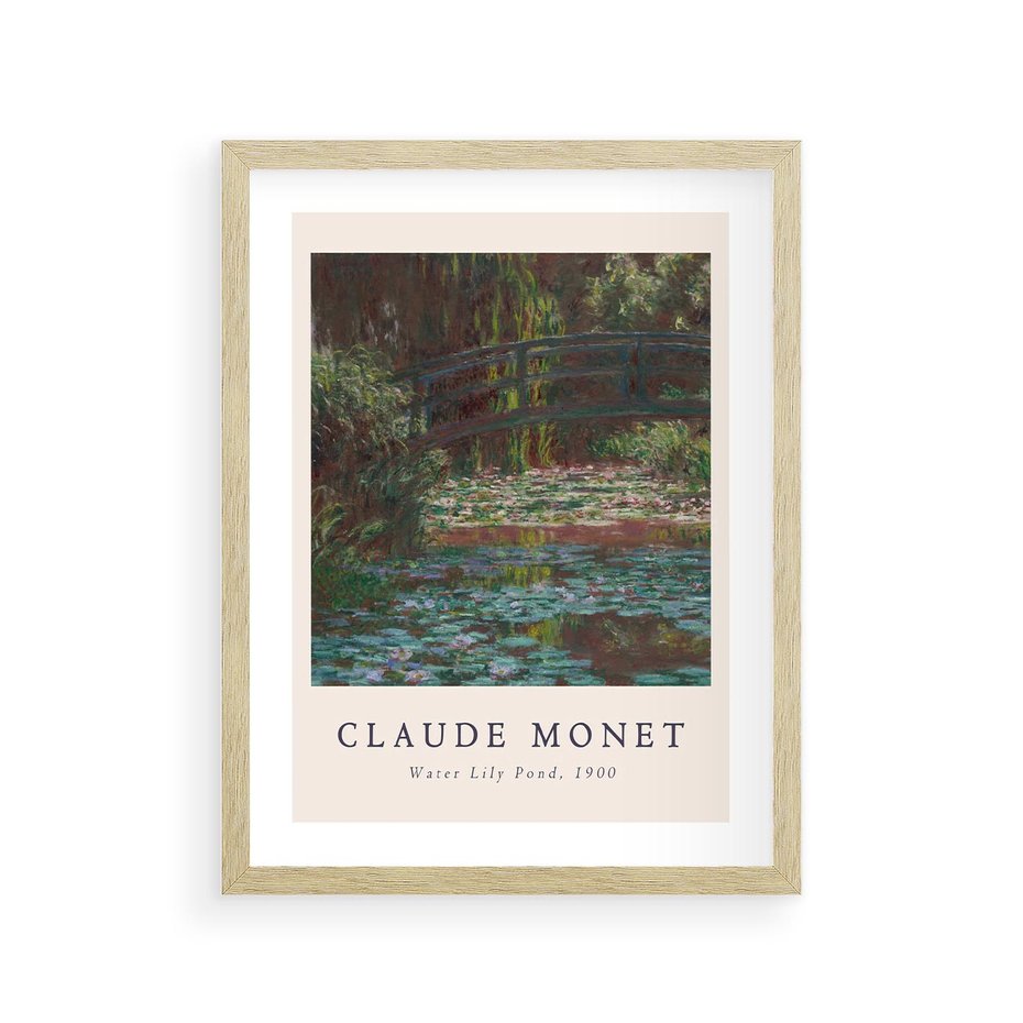 Plakat w ramie 30x40 - Sztuka i Litera - Claude Monet, reprodukcja obrazu - rama drewno