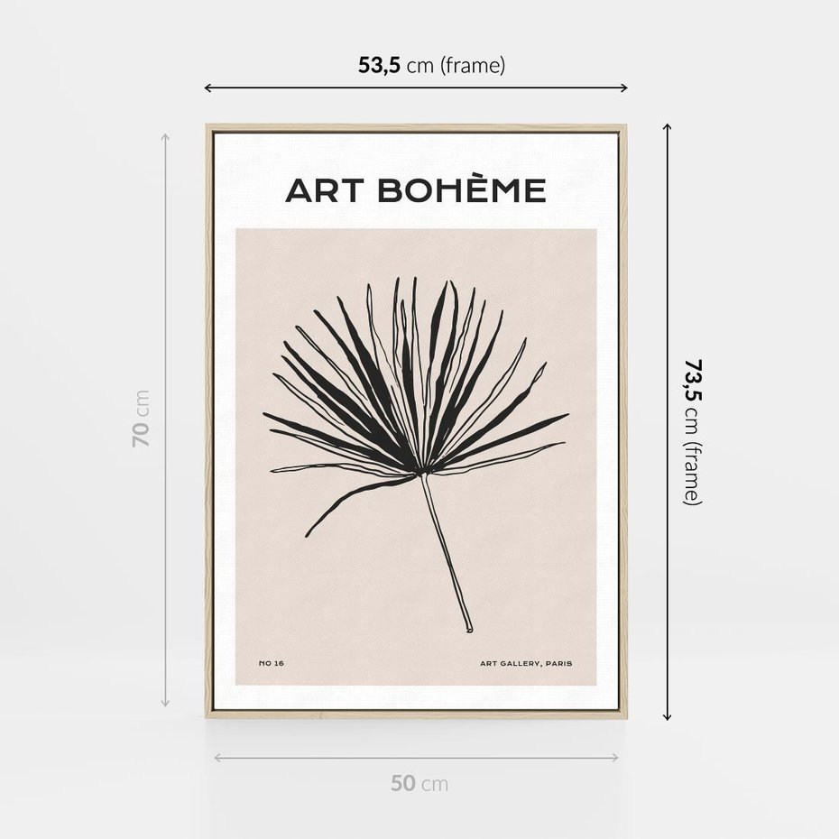 Obraz w ramie 50x70 - Rozkwitające Boho Kształty - boho sztuka, plakat - rama drewno