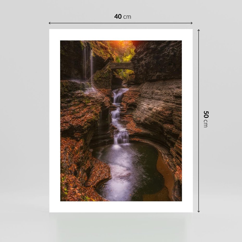 Plakat bez ramy 40x50 - Barwna Harmonia - strumień, las