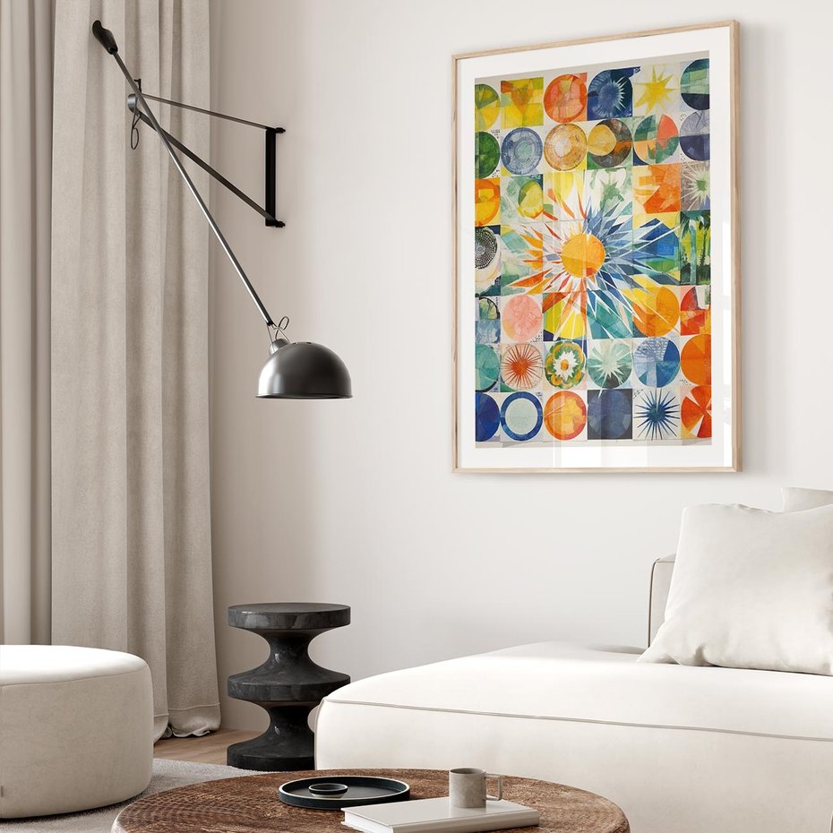 Plakat w ramie 30x40 - Rozkwitające Wzory Abstrakcji - abstrakcyjny obraz, mnogość kolorów - rama drewno