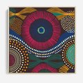 Obraz w ramie 50x50 - Energia Wzorców - enticzne wzory, kształty - rama drewno