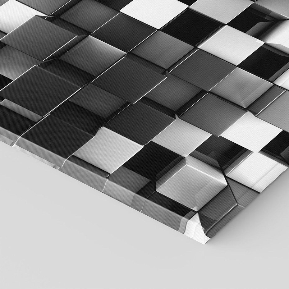 Obraz na płótnie 50x50 - Abstrakcyjna Szachownica: Gra Kolorów w 3D - 3D, abstrakcja