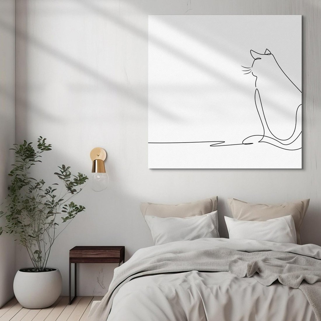 Obraz na płótnie 70x70 - Koci Szkic - szkic, line art