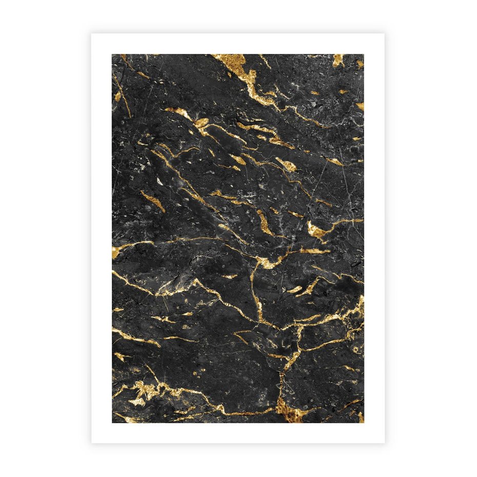 Plakat bez ramy 21x30 - Egzotyczny Blask - marmur, złoto