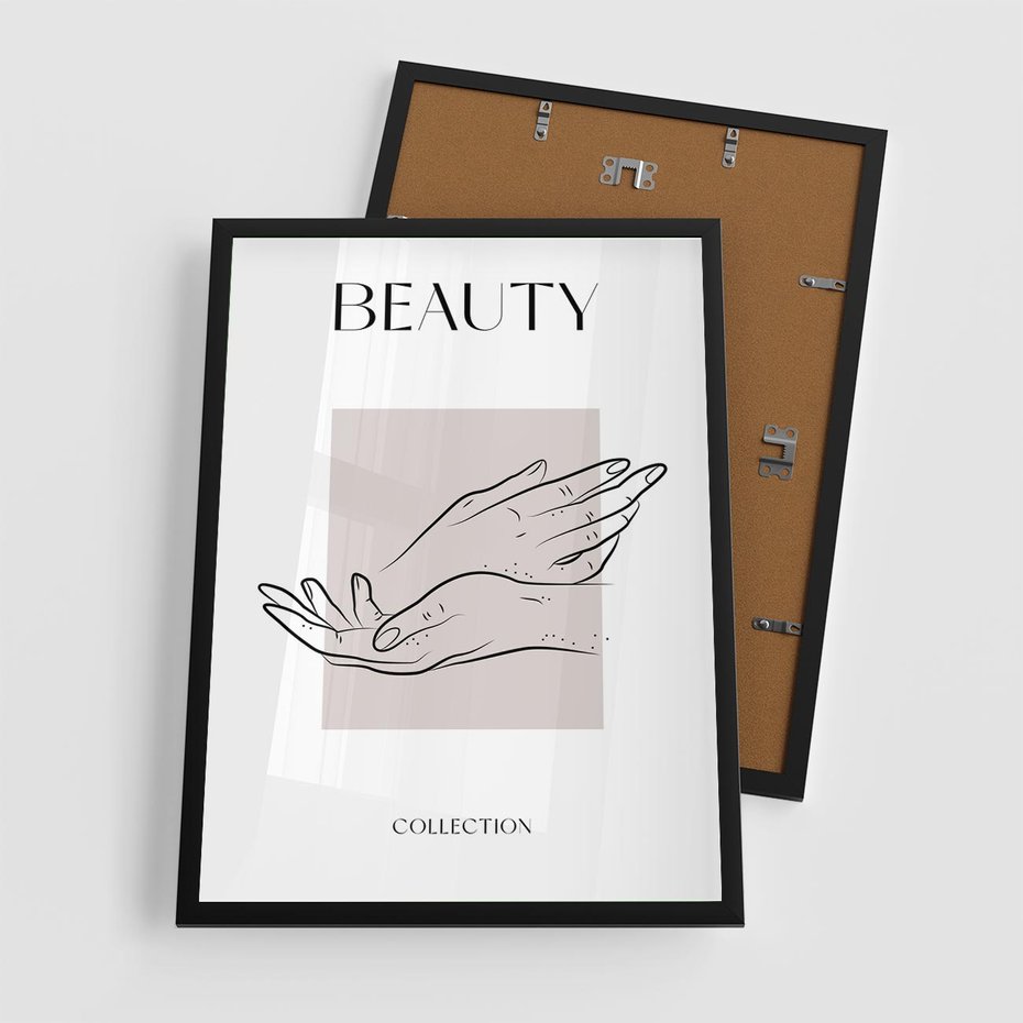 Plakat w ramie 50x70 - Wibracje Nieprzewidywalnych Form - bogo plakat, dłonie - rama czarna