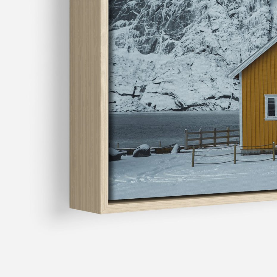 Obraz w ramie 50x70 - Urok Norweskich Domków - Skandynawia, Norwegia - rama drewno