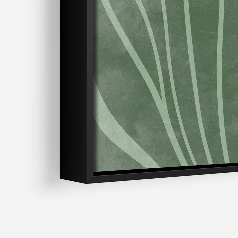 Obraz w ramie 50x50 - Zieleń Kształtująca Spokój - zielony plakat, roślinne inspiracje - rama czarna