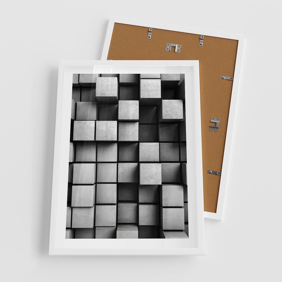 Plakat w ramie 50x70 - Geometryczne Elegancje - nowoczesny, geometryczny - rama biała