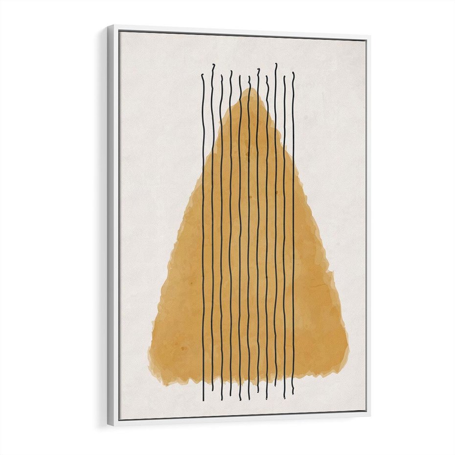 Obraz w ramie 70x100 - Migocące Impulsy - abstrakcyjna akwarelowa plama, nieregularne kreski - rama biała