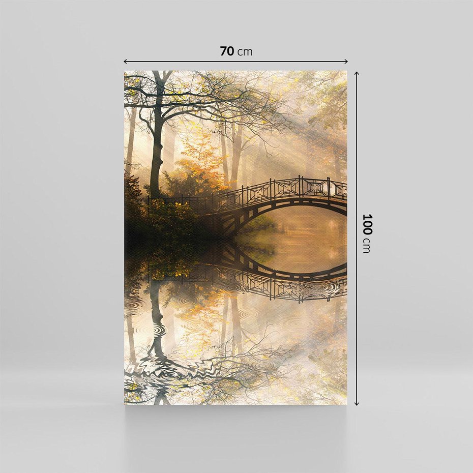 Obraz na płótnie 70x100 - Romantyczny Mostek - mostek, romantyczny