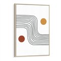 Obraz w ramie 50x70 - Kontury Harmonii - nieregularne linie, koła - rama drewno