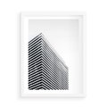 Plakat w ramie 50x70 - Wzorce Wysokości - architektura, wysoki wieżowiec - rama biała