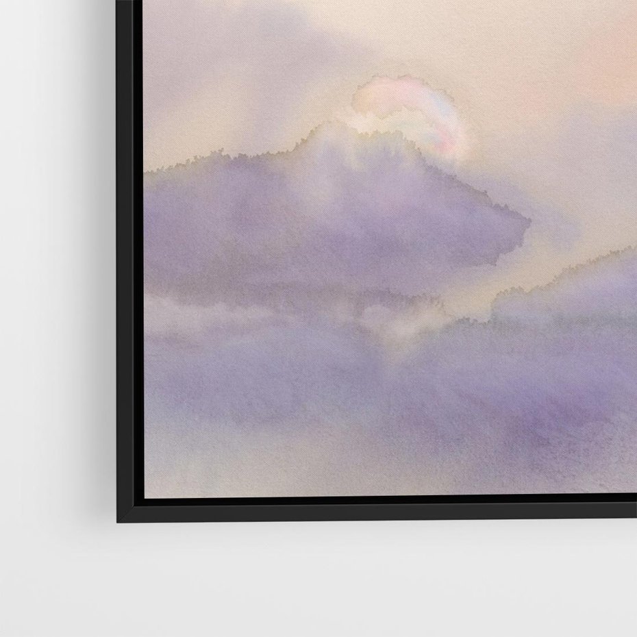 Obraz w ramie 50x50 - Ruchoma cisza widzenia - akwarela, subtelene - rama czarna