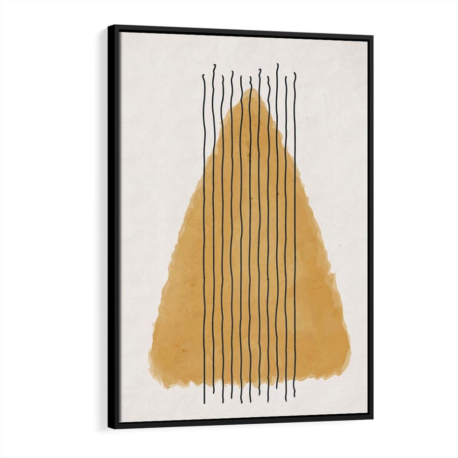 Obraz w ramie 70x100 - Migocące Impulsy - abstrakcyjna akwarelowa plama, nieregularne kreski - rama czarna