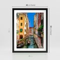 Plakat w ramie 40x50 - Romantyczna Gondola - Wenecja, gondola - rama czarna