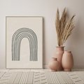 Obraz w ramie 50x70 - Intrygujące Zagięcia - boho plakat, czarna tęcza - rama drewno