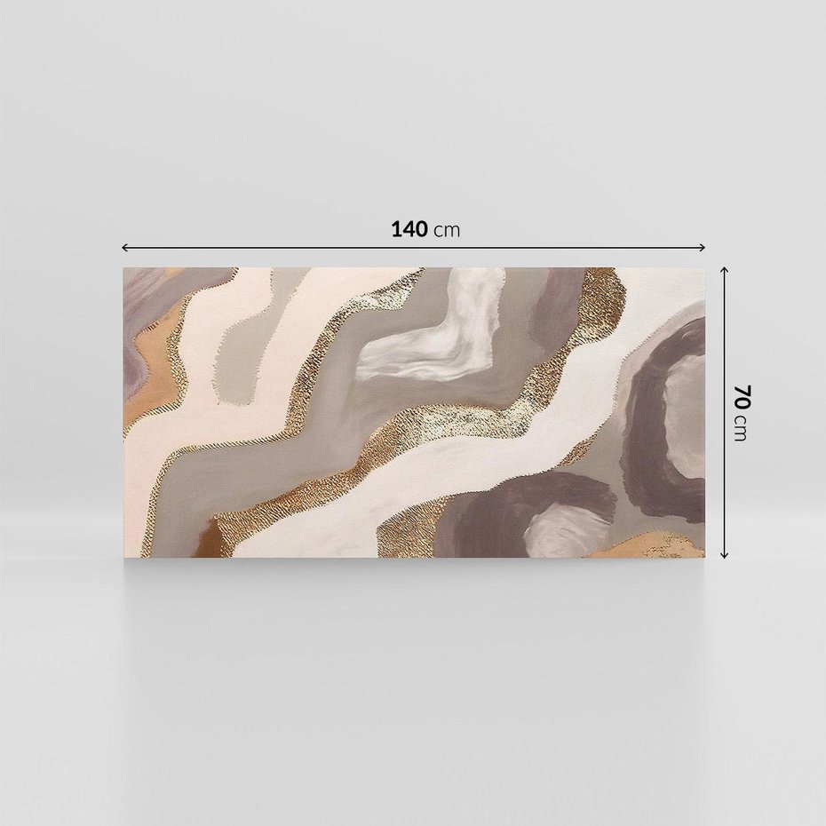 Obraz na płótnie 140x70 - Płynne Fale - abstrakcja, neutralne kolory