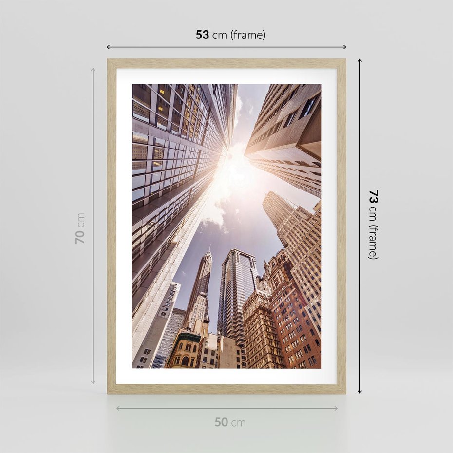 Plakat w ramie 50x70 - Oczami artysty - miasto, perspektywa - rama drewno