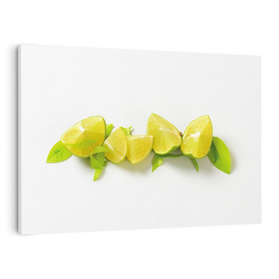 Obraz na płótnie 70x50 - owocowa eksplozja - limonki, owoce