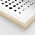 Plakat w ramie 40x50 - Refleksje Światła - minimalistyczna kompozycja, czarne kropkina białym tle - rama drewno