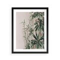 Plakat w ramie 40x50 - Egzotyczna Kompozycja - liście, rośliny tropikalne na tle ściany - rama czarna