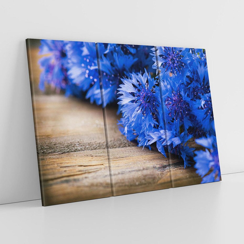 Obraz na płótnie 120x80 - Kwiatowy niebieski: Subtelność natury - kwiaty, niebieski