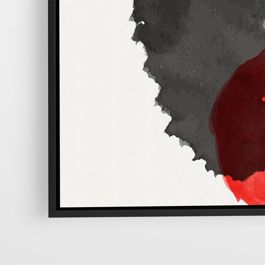 Obraz w ramie 50x50 - Wibracje Linii - abstrakcyjne nieregularne plamy, czarny - rama czarna