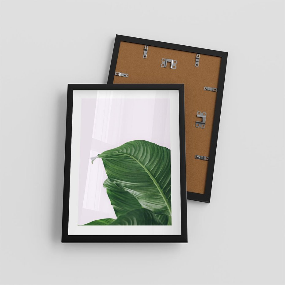 Plakat w ramie 30x40 - Zielone liście monstery - liście, monstera - rama czarna