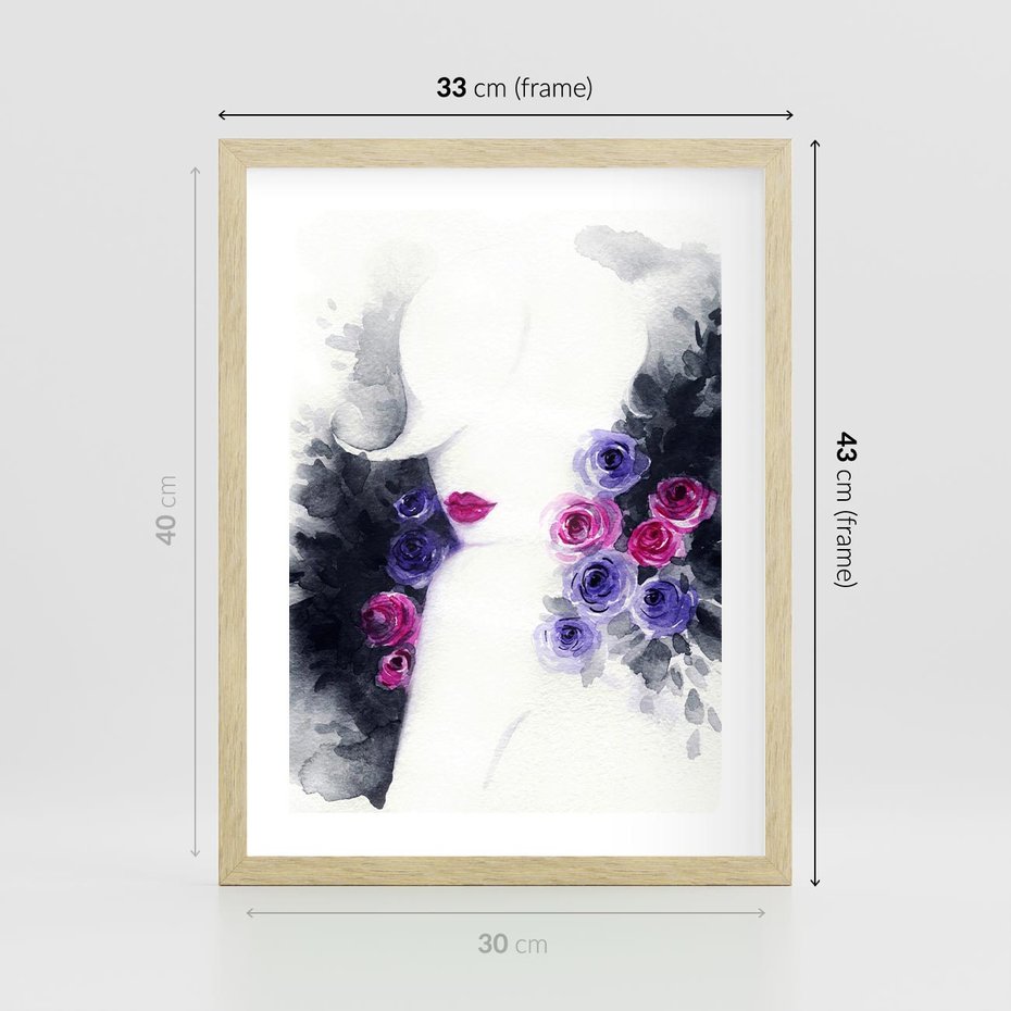 Plakat w ramie 30x40 - Urok osobowości - kobieta, portret - rama drewno